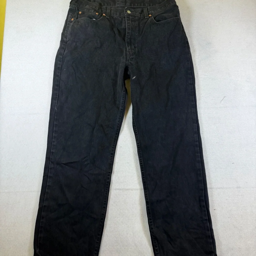 Levis 550 Relaxed Fit Tapered Leg Jeans Mens 38x32 Faded Black Denim 5-Pocket